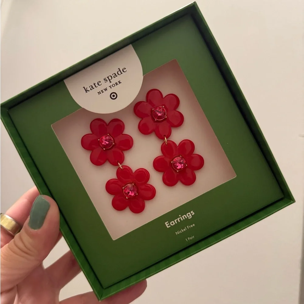 kate spade new york x Target - Red Floral Dangle Earrings - Picture 6 of 10